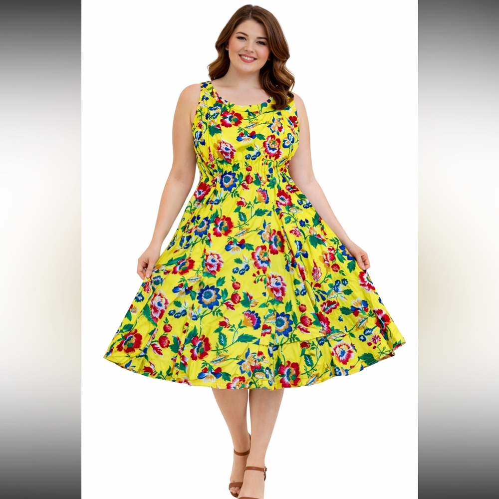 NWT 12W yellow floral sundress